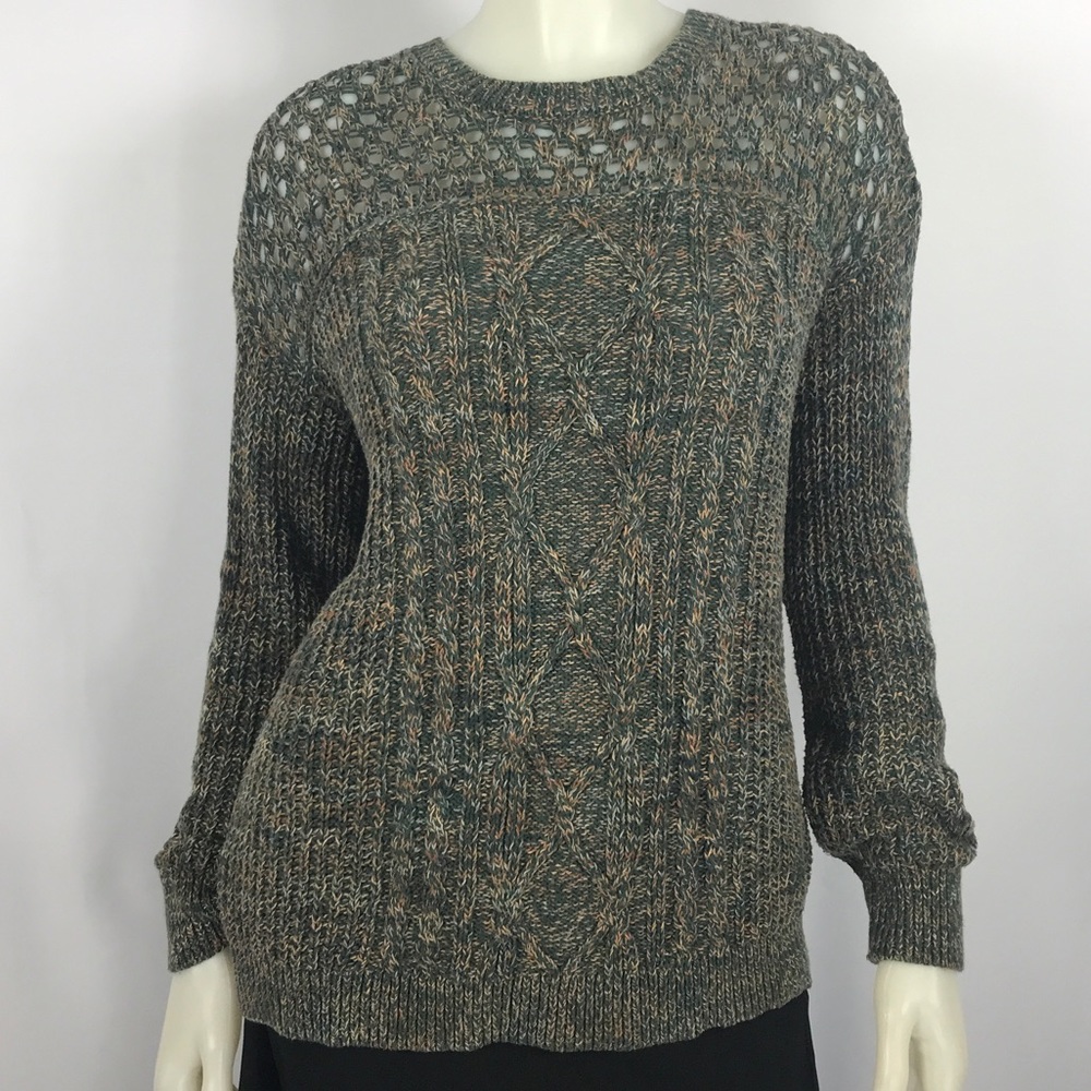 Coincidence and Chance Marbled Cable Knit Sweater
